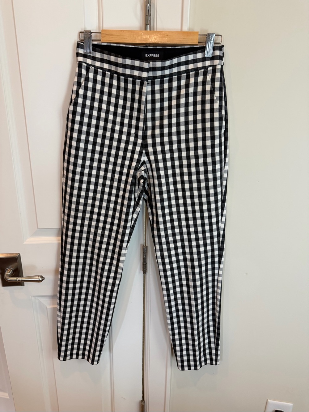 Express Black & White Gingham Chinos
